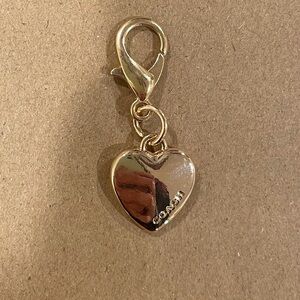 Coach Gold Heart Charm Clip-On Keychain Charm